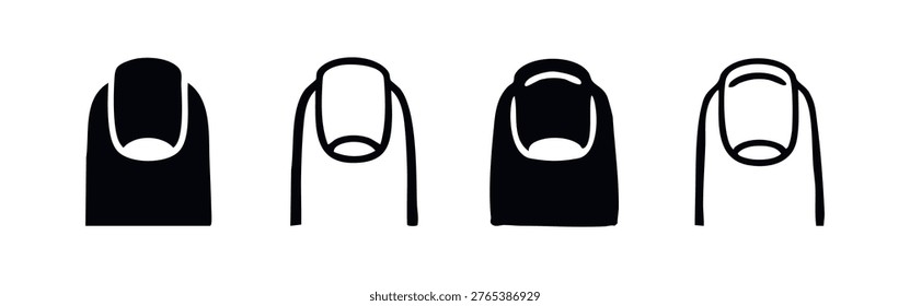 Human Fingernail Icon Set Vector Illustration