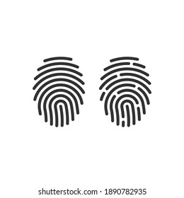 Human fingerprint black vector icon. Finger print, biometric id symbol.