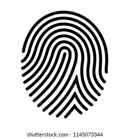 Menschlicher Fingerabdruck/Fingerabdruck oder biometrische Scan-Linie Art Vektorsymbol für Apps und Websites