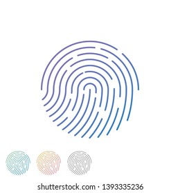 Human fingerprint with gradient for security check at the entrance.  Human colored fingerprint for security verification during identification or authorization vector eps10