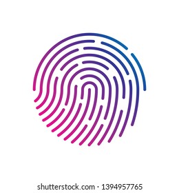 Human fingerprint with gradient for security check at the entrance.  Human colored fingerprint for security verification during identification or authorization vector eps10