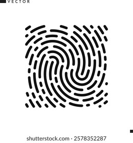 Human fingerprint icon. Unique fingerprint vector illustration 