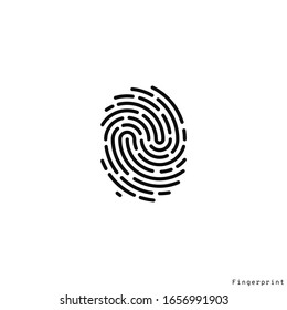 Human fingerprint icon. Vector illustration. Isolated fingerprint on white background. Abstract thumbprint 