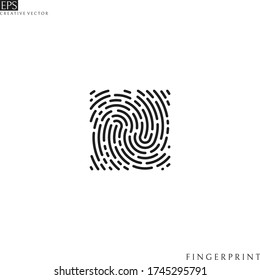 Human fingerprint icon. Vector illustration EPS10. Isolated fingerprint on white background