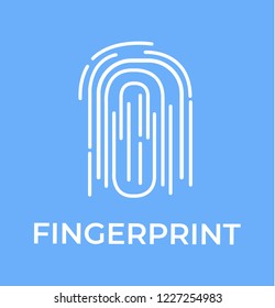 Human fingerprint individual touch id personal data protection symbol. Vector flat cartoon graphic design isolated illustration concept