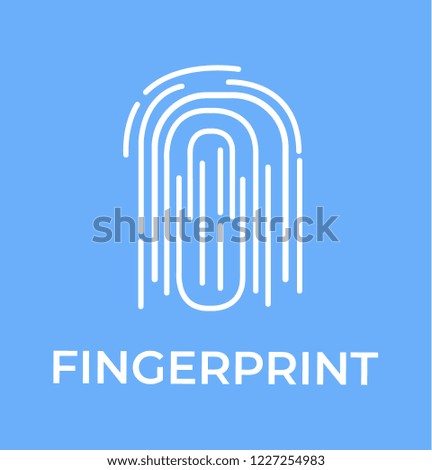 Human fingerprint individual touch id personal data protection symbol. Vector flat cartoon graphic design isolated illustration concept