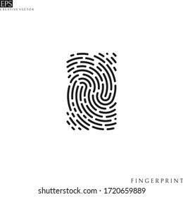 Human fingerprint. Logo. Isolated fingerprint on white background. Vector illustration