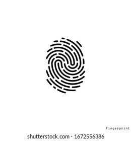 Human fingerprint. Vector illustration. Isolated fingerprint on white background