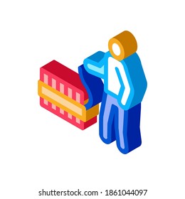 human fire firework icon vector. isometric human fire firework sign. color isolated symbol illustration