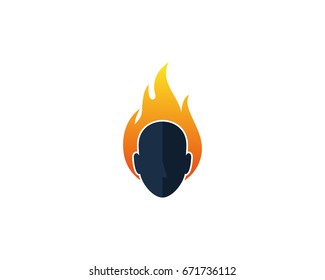 Human Fire Head Icon Logo Design Stock Vector (Royalty Free) 671736112 ...