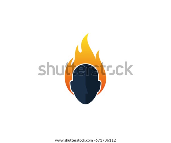 Human Fire Head Icon Logo Design Stock Vector (Royalty Free) 671736112