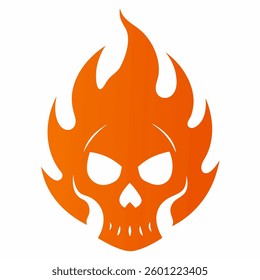 Human Fire skull silhouette vector