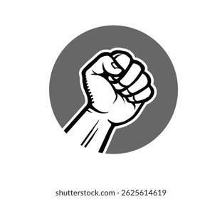 Human Fist in circle Logo vector icon symbol design