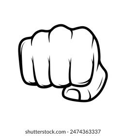 Human fist punch abstract vector illustration
