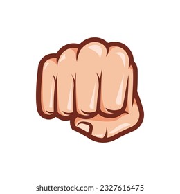 Vector de puñetazo humano aislado sobre fondo blanco
