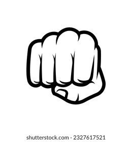 Human fist punch vector isolated on white background