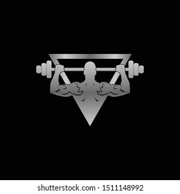Human Fit Muscular Triangle Creative Vector Logo