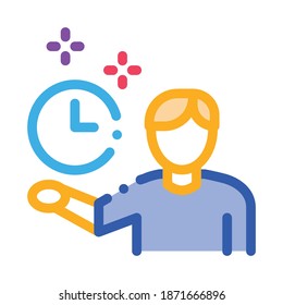 human fixed clock icon vector. human fixed clock sign. color symbol illustration