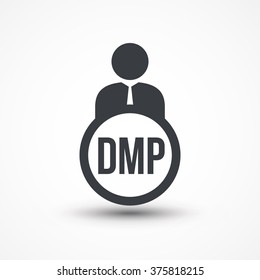 Human Flat Icon With Word DMP Debt Management Plan