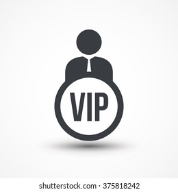 Human Flat Icon With Word VIP Very Important Person 