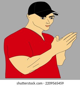 humano. caricatura simple y llana al estilo de las mascotas. adecuado para logotipos y diseños de camisetas
