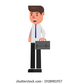 Human flat smile work character