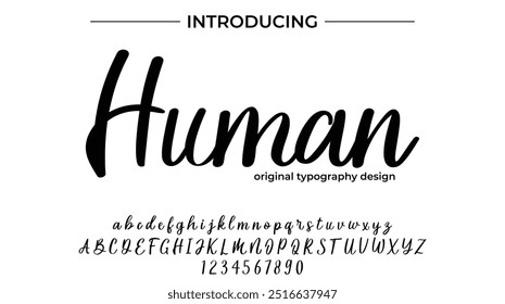Pincel con estilo pintado con letras de Vector mayúsculas, alfabeto, tipografía