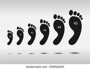 Human foot, black prints of bare feet
