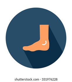 Human Foot Colored Vector Icon
