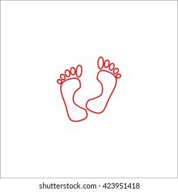 human foot, footprint, icon