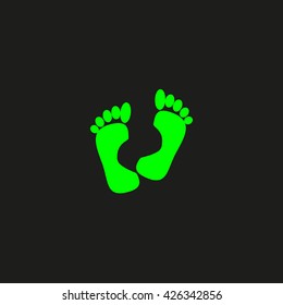 human foot, footprint, icon