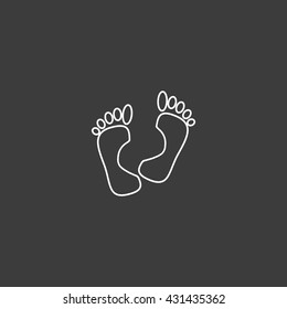 human foot, footprint, icon