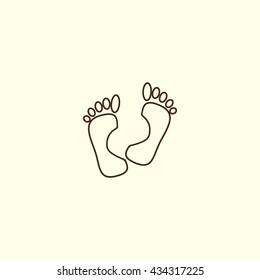 human foot, footprint, icon