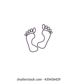 human foot, footprint, icon