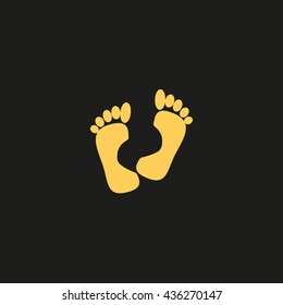 human foot, footprint, icon