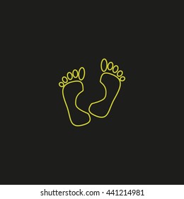 human foot, footprint, icon