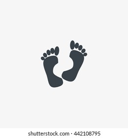 human foot, footprint, icon