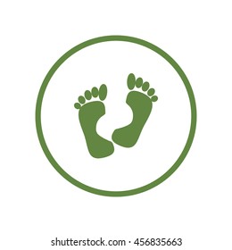 human foot, footprint, icon