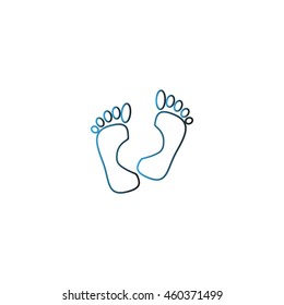 human foot, footprint, icon