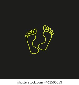 human foot, footprint, icon