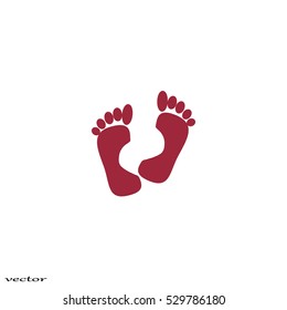 human foot, footprint, icon