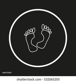 human foot, footprint, icon
