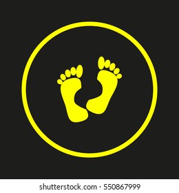 human foot, footprint, icon