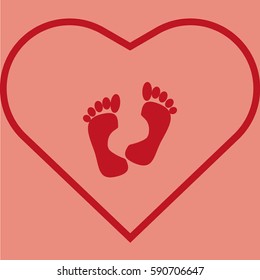 human foot, footprint, icon