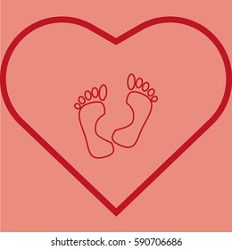 human foot, footprint, icon