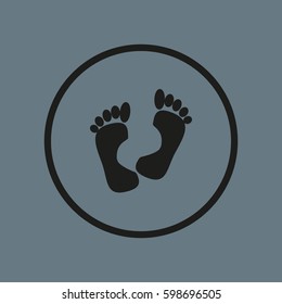 human foot, footprint, icon