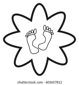 human foot, footprint, icon