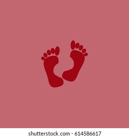 human foot, footprint, icon