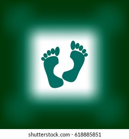 human foot, footprint, icon
