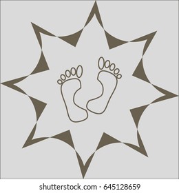 human foot, footprint, icon